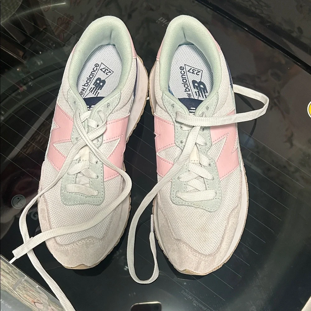 New Balance Women's Pink and Cream Athletic Shoes